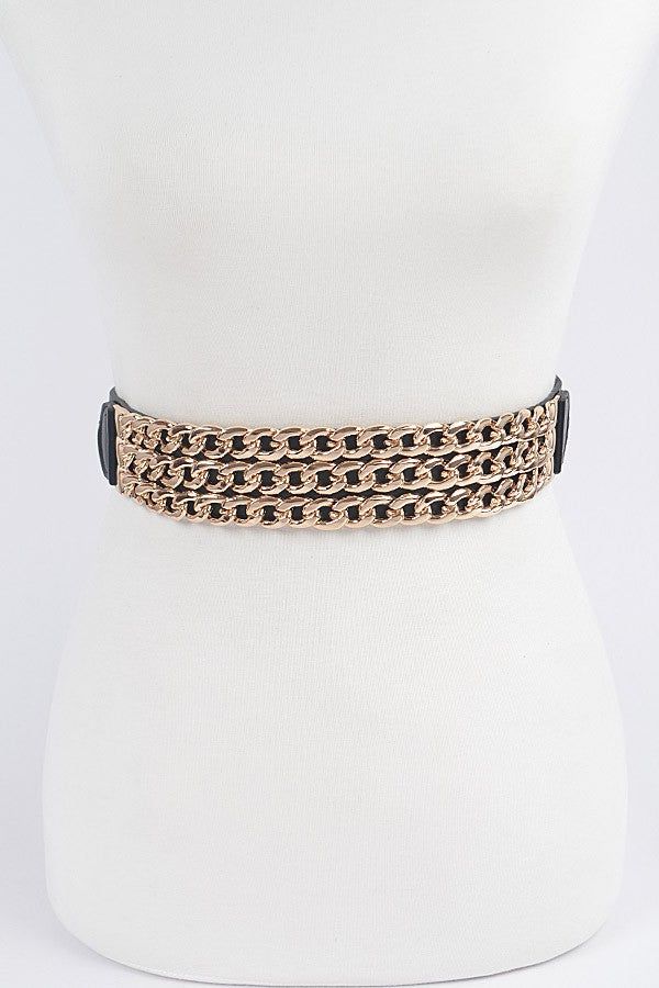 Chain Link Belt Silver and Gold