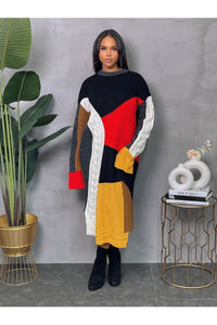 Paris- Multi Color Sweater Dress