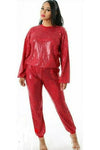 SKY- SEQUENCE RED PANTS SET